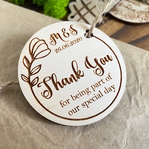 Wedding favor tags Custom Wedding tag Personalized wooden tags Wood tags Thank you Wedding Favors for Guests Rustic Wedding favor Thank you