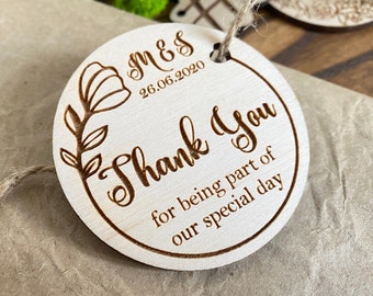 Wedding favor tags Custom Wedding tag Personalized wooden tags Wood tags Thank you Wedding Favors for Guests Rustic Wedding favor Thank you