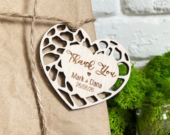 Wedding Thank You Tag Wood Personalized Favors Tags Wooden Wedding Thank You Tags Rustic Wedding Thank You Tag Wood Wedding Favor Tags Heart