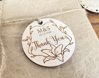 Wedding favor tags Custom Wedding tag Personalized wooden tags Wood tags Thank you Wedding Favors for Guests Rustic Wedding favor Thank you