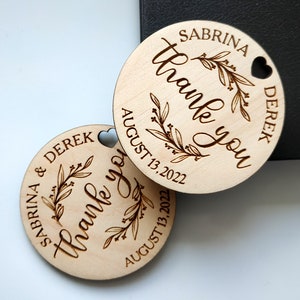 Personalized Thank you Wedding Favor Tags Wedding Favors Magnet Thank you Tags Rustic Tags wooden Tags Hearts Tags Wood Tags Wedding Favor image 8