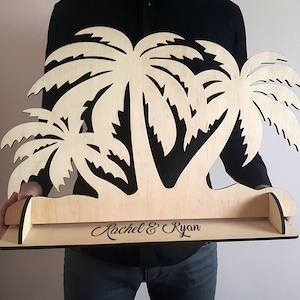 Alternative Guest Book Wood Palm Engraved Wedding Guest Book Alternative Sign Guest Book Wedding Baech Wooden Personalized Guest Book Tree image 1