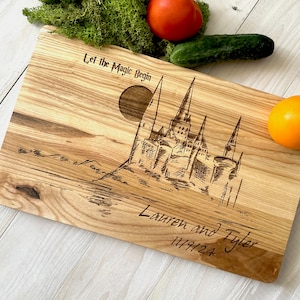 family cutting board always cutting board personalized Magic Castle cutting board engraving Wizard School wedding cutting board sign death