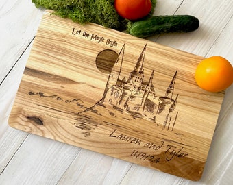family cutting board always cutting board personalized Magic Castle cutting board engraving Wizard School wedding cutting board sign death