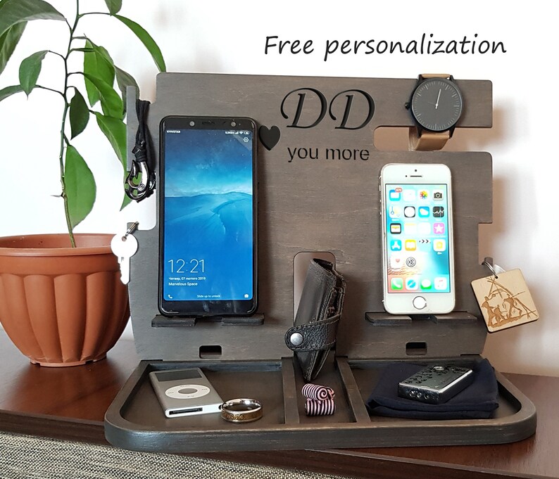 Double Charging Station Organizer Charging Station Men Etsy