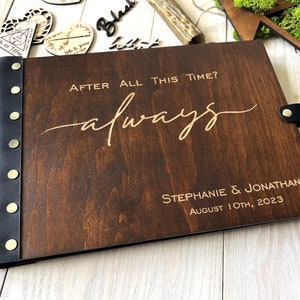 Personalized Guest Book Always Guest Book Rustic wedding guest book with photos Wooden Scrapbook Album Wedding Guest Book Magic Photo Album