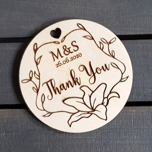 Personalized Thank you Wedding Favor Tags Wedding Favors Magnet Thank you Tags Rustic Tags wooden Tags Hearts Tags Wood Tags Wedding Favor image 6