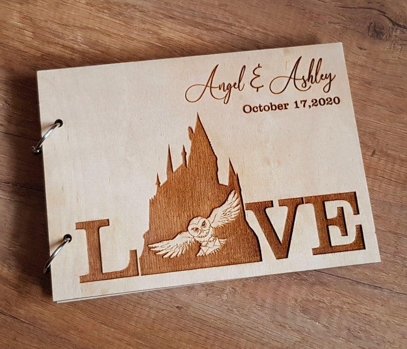 Personalized Guest Book Baby Shower Engraved Wooden Guest Book Rustic Wedding Guest Book Alternative Guest Book Wedding Wood Guest Book Owl image 1