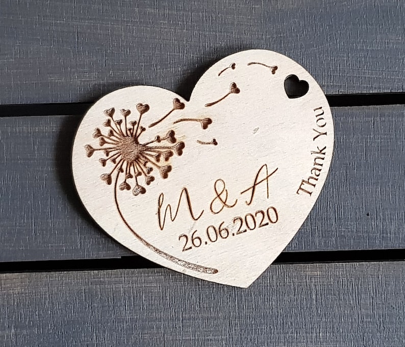 Personalized Thank you Wedding Favor Tags Wedding Favors Magnet Thank you Tags Rustic Tags wooden Tags Hearts Tags Wood Tags Wedding Favor image 5