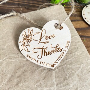 Personalized Thank you Wedding Favor Tags Wedding Favors Magnet Thank you Tags Rustic Tags wooden Tags Hearts Tags Wood Tags Wedding Favor image 4