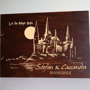 Personalized Guest Book Always Custom photo album Rustic Guest Book Wooden Wizard School Guest Book Wood Wedding Photo Scrapbook Album Magic