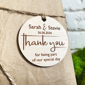 Wedding favor tags Custom Wedding tag Personalized wooden tags Wood tags Thank you Wedding Favors for Guests Rustic Wedding favor Thank you
