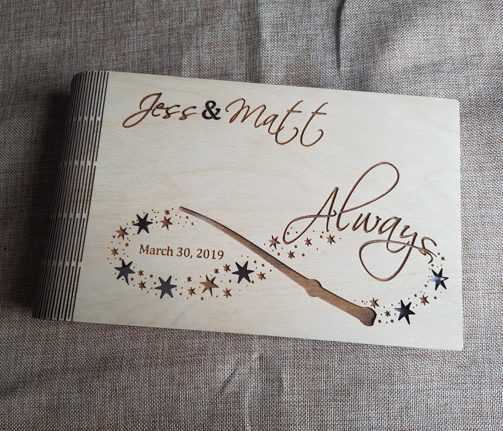 Personalized Guest Book Engraved Wooden Guest Book Rustic Etsy
