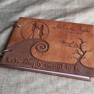 Gothic Wedding Photo Album Christmas Tales Wedding Guest Book Wood Rustic Guest Book goth Wedding Photo Album halloween photo book instant