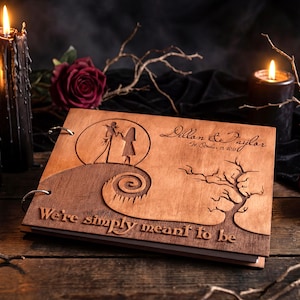 Till Death Photobook Wedding Guest Book Gothic Wooden Photo Album Halloween Scrapbook Christmas Tales