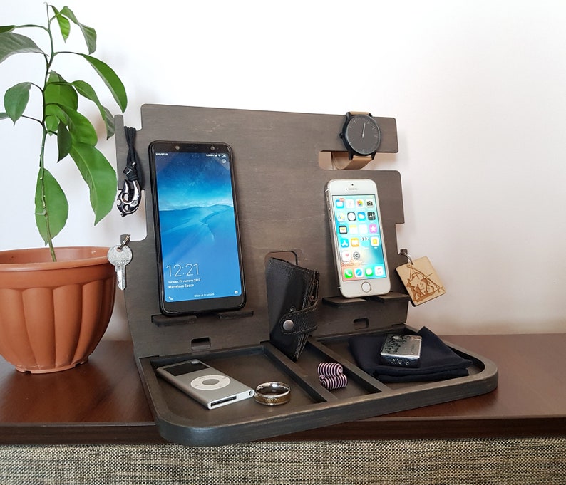 Double Charging Station Organizer Charging Station Men Etsy
