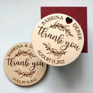 Personalized Thank you Wedding Favor Tags Wood Rustic Wedding Thank You Tags Rustic Wedding Thank You Favors Tags Wooden Favor Tags Flowers image 7