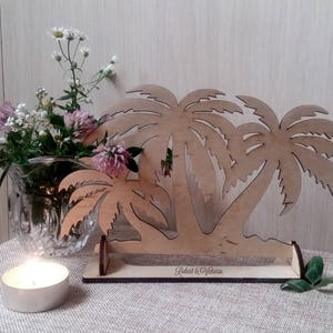 Alternative Guest Book Wood Palm Engraved Wedding Guest Book Alternative Sign Guest Book Wedding Baech Wooden Personalized Guest Book Tree image 5