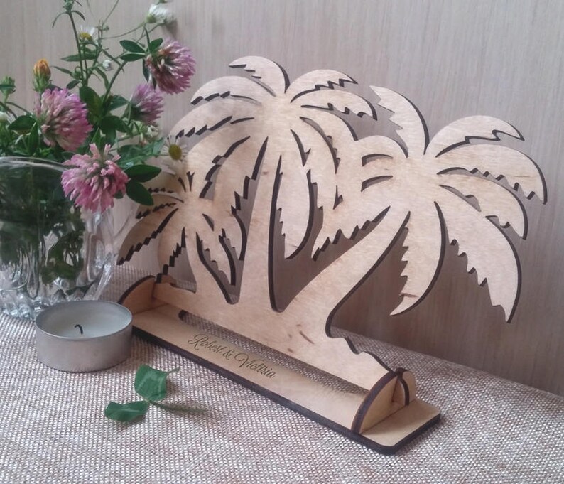 Alternative Guest Book Wood Palm Engraved Wedding Guest Book Alternative Sign Guest Book Wedding Baech Wooden Personalized Guest Book Tree image 4