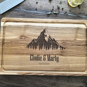 Family Personalized Cutting Board Cheese Board Christmas Gift Charcuterie Board Housewarming Gift Romantic Design Wedding Adventure Gift