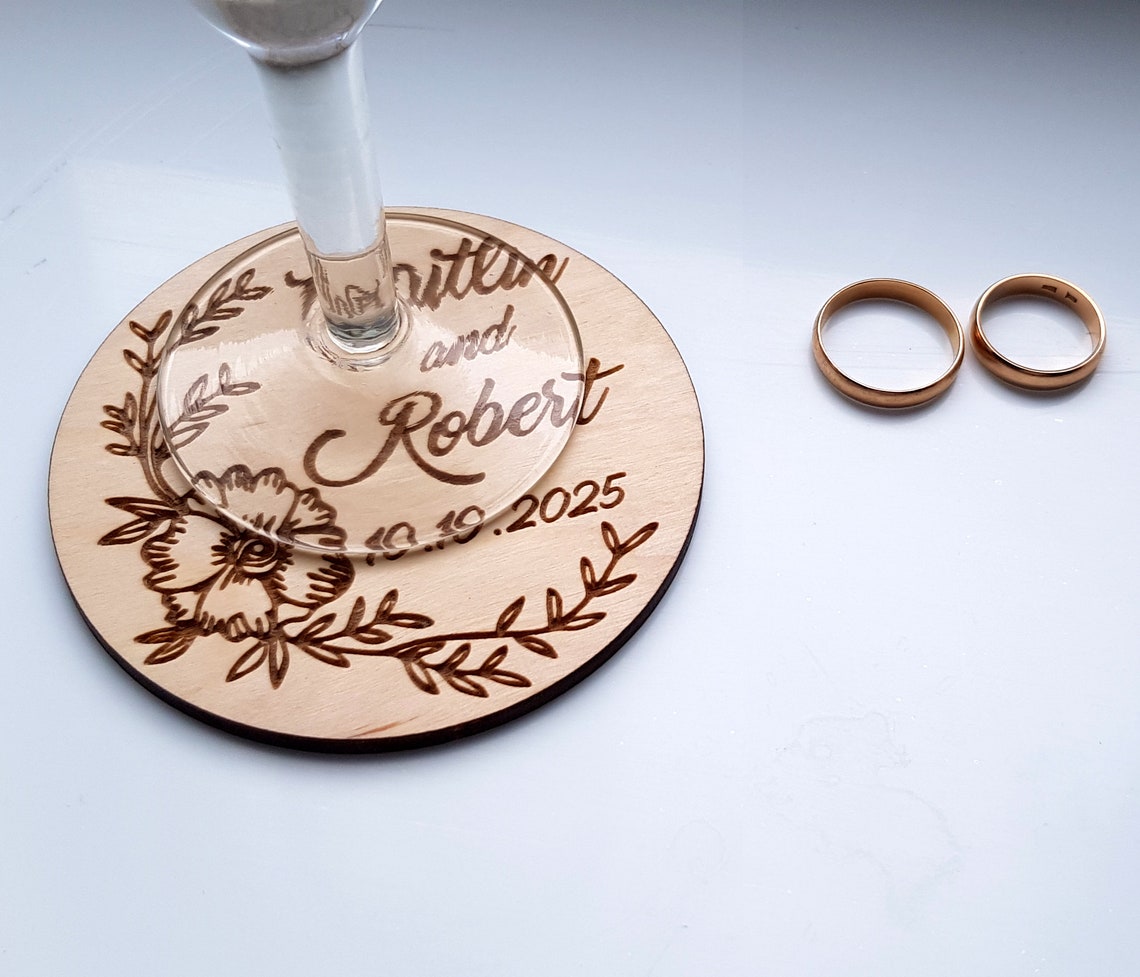 Personalized wedding coasters personalized rustic wedding Etsy
