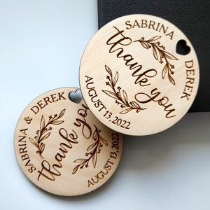 Wedding favor tags Custom Wedding Hear tags Personalized Wood Thank you tags Wedding Favors for Guests Rustic Wedding favor Thank you wooden image 10