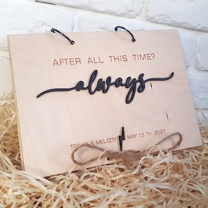 3D Wedding Guest Book Personalized Guest Book Rustic Wedding Photos Scrapbook Wooden Wedding Guest Book Always 3D Wedding Photo Book Wood