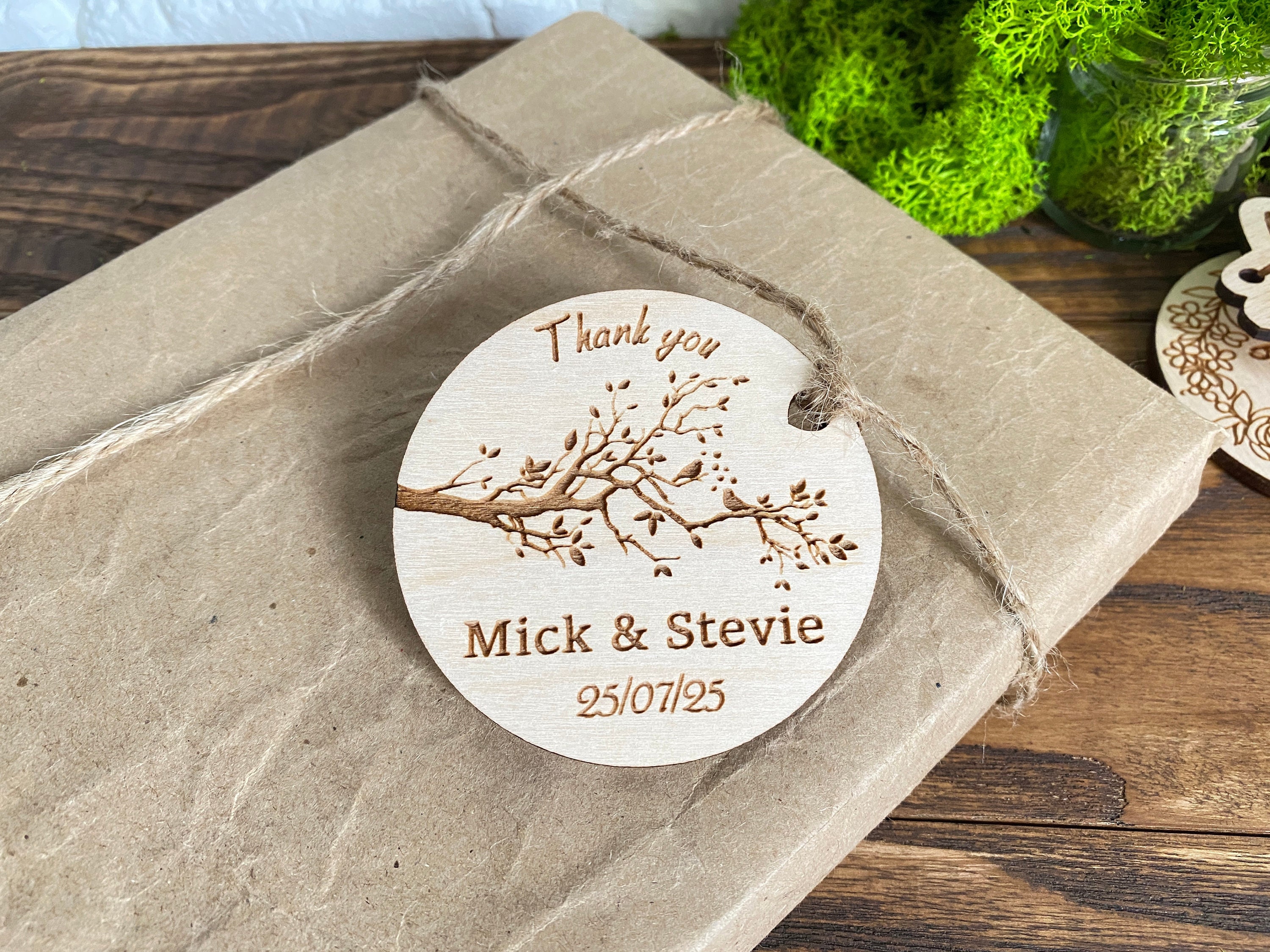 Wedding Favor Tags Custom Wedding Tag Personalized Wooden Tags Wood Tags  Thank You Wedding Favors for Guests Rustic Wedding Heart Thank You - Etsy, image size:3000x2250