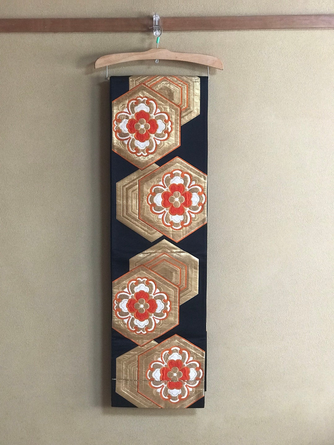 Japanese Vintage Obi kikkohanabishi Pattern Etsy