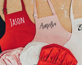 Personalized Cotton Apron with Pocket: Custom Name, Family Cooking Gift