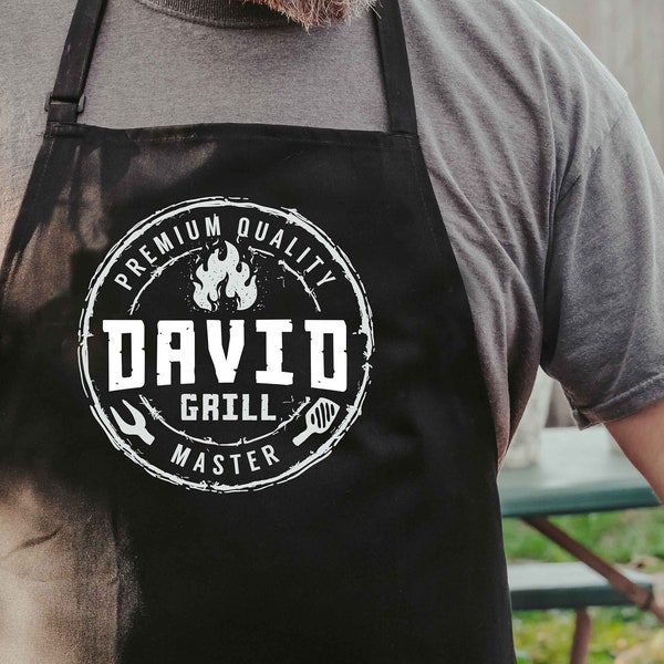 Personalized Grill Apron | Father's Day Gift | BBQ Apron for Man | Grill Master Custom Apron | Large Apron