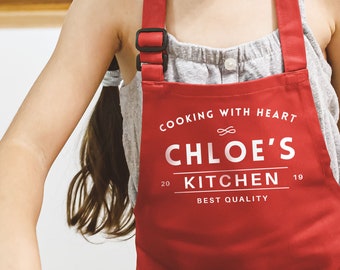 Personalized Kids Apron: Cotton Cooking Smock, Little Chef Gift