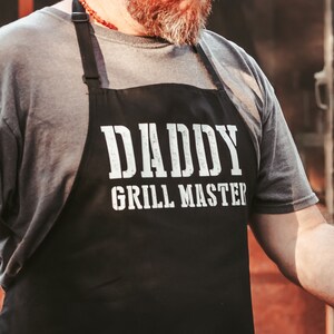 Grill Master Apron for Men | Custom BBQ Apron with Pocket | Personalized Barbecue Apron | Funny Grill Master Gift | Large Apron for Men