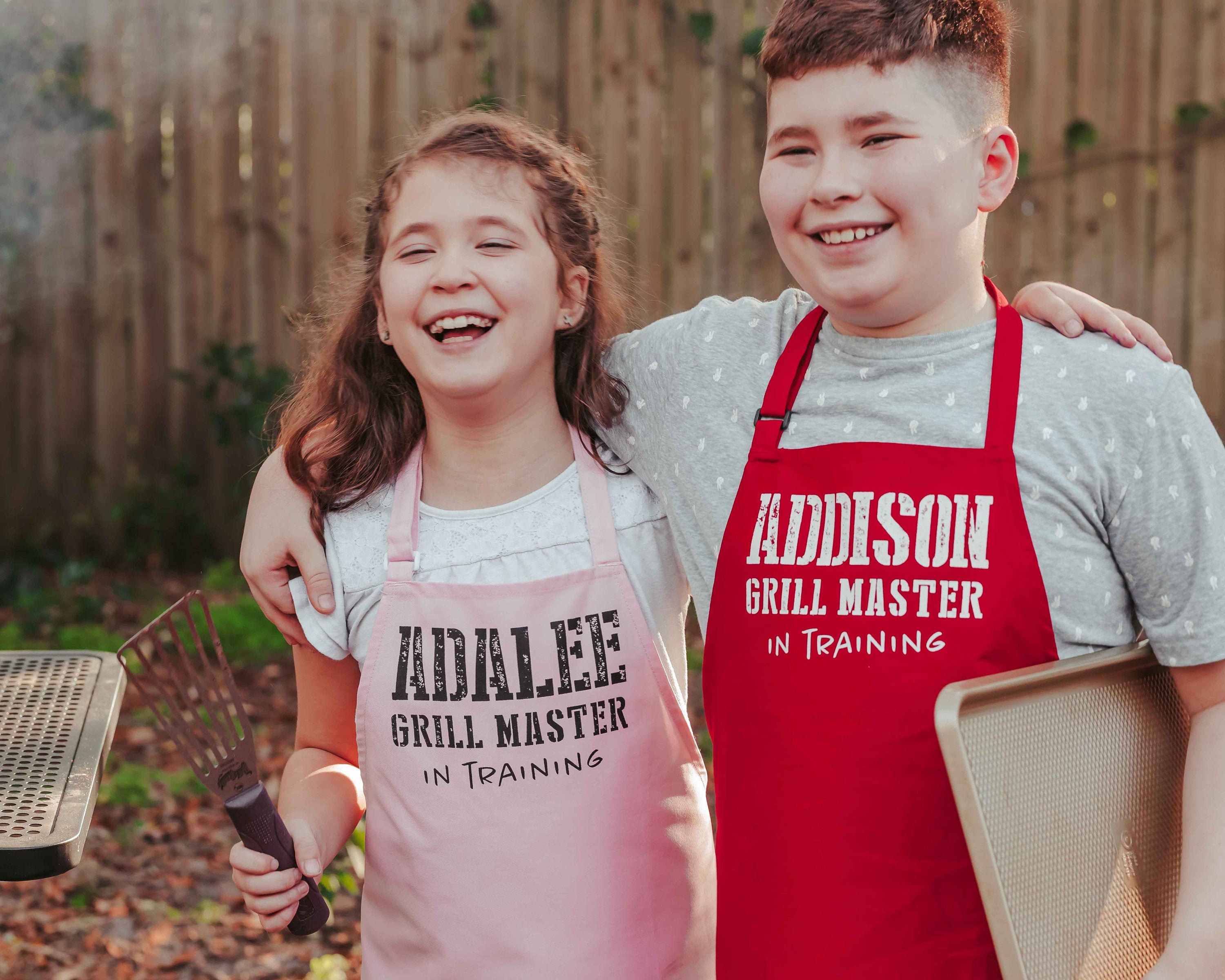 Personalized Kids BBQ Apron Grilling With Daddy Grill Etsy