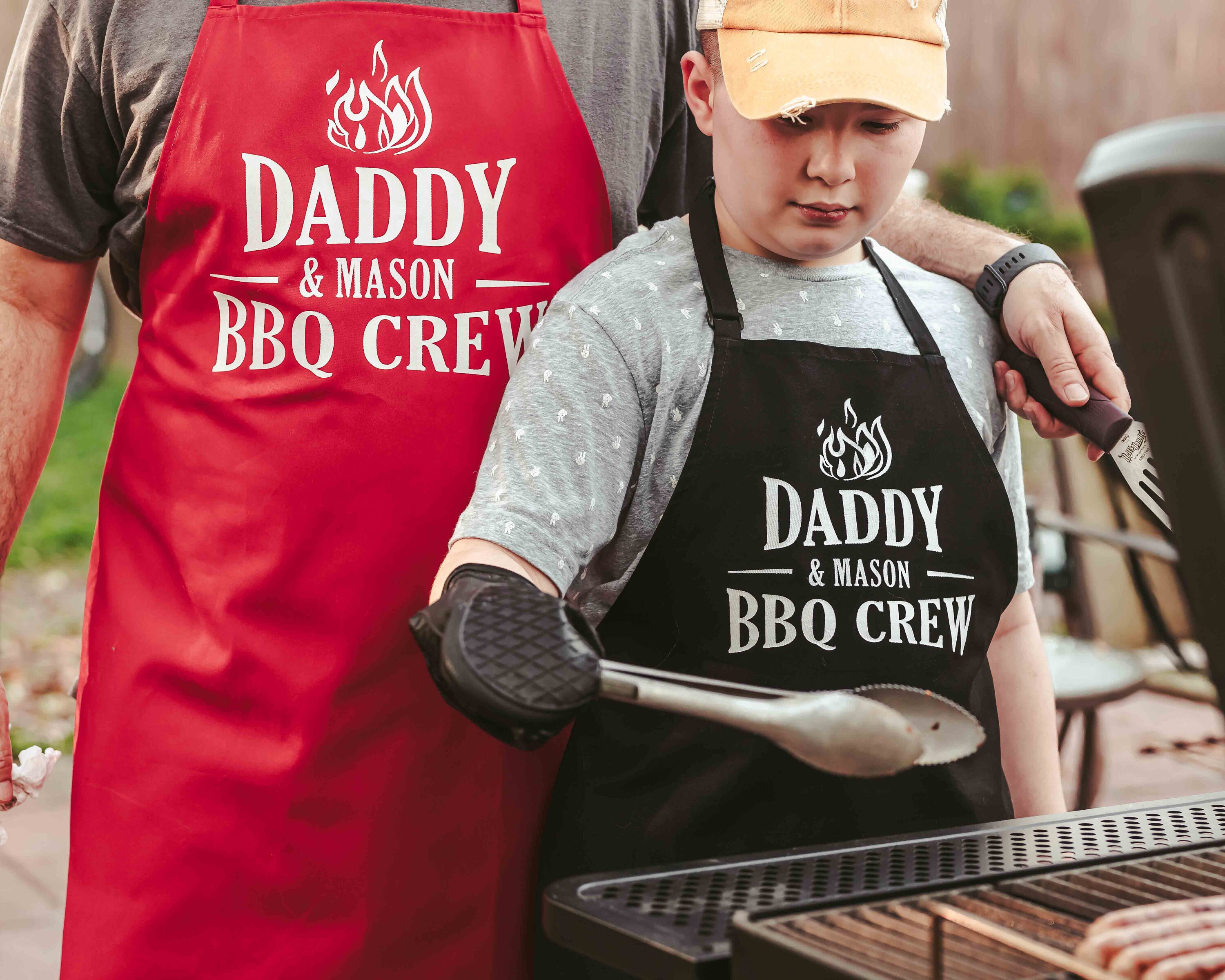 Set of 2 Personalized Grill Aprons Family Barbecue Aprons Etsy