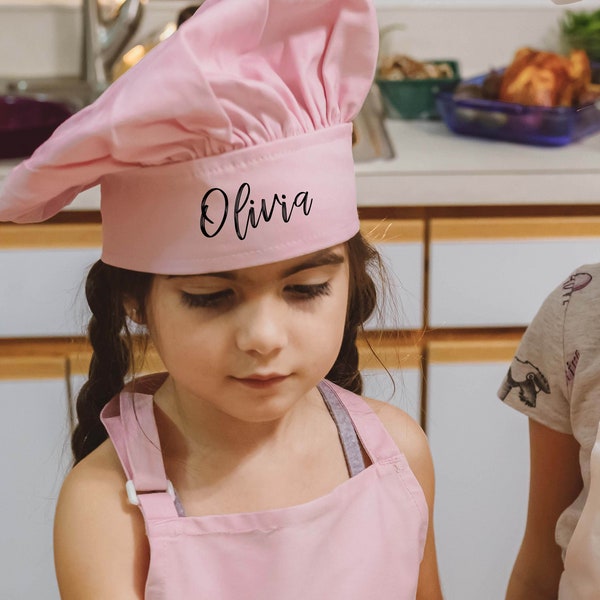 Personalized Chef Hat | Kids Cotton Cooking Hat | Custom Child Chef Hat | Cooking Gift for Children | Screen Printed Toddler Chef Hat