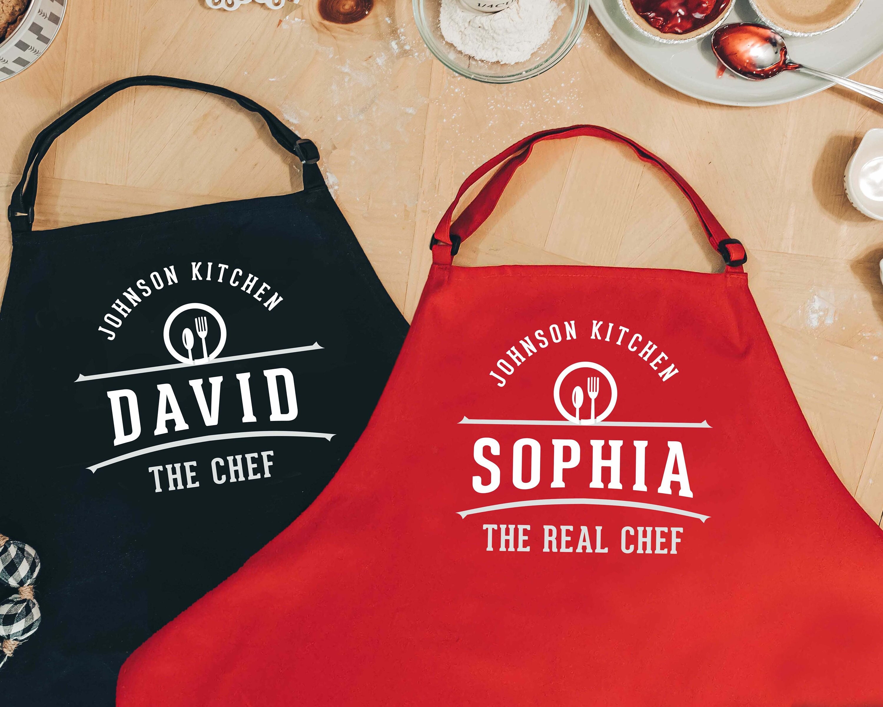 Saukore Funny Aprons for Couple, His and Hers Aprons Set, Kitchen Aprons  with 2 Pockets for Cooking Baking Grilling - Cute Anniversary Wedding  Bridal