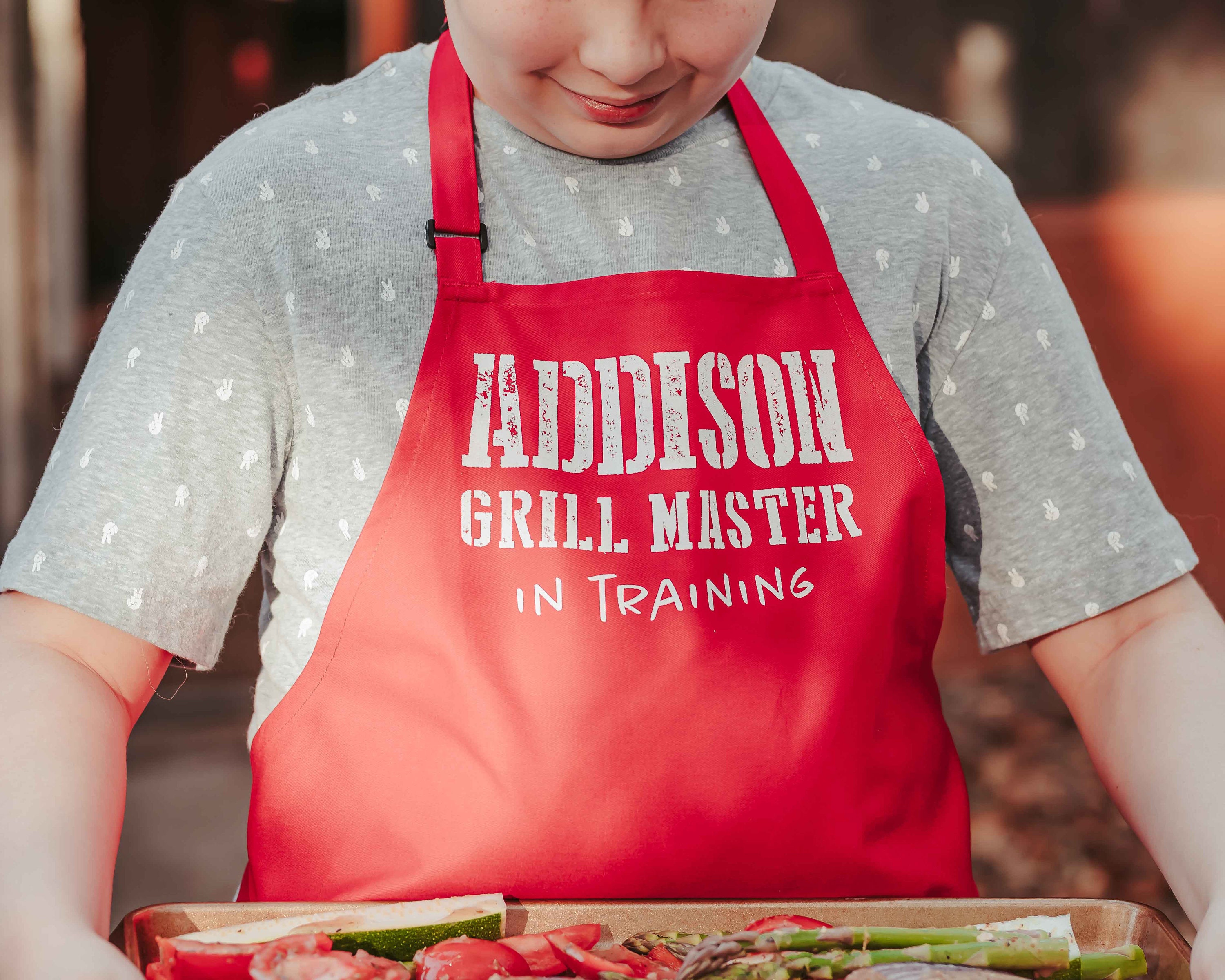 Personalized Kids BBQ Apron Grilling With Daddy Grill Etsy