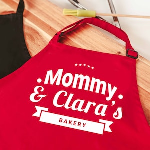 Personalized Mommy and Me Aprons: Custom Cotton Baking Apron Set