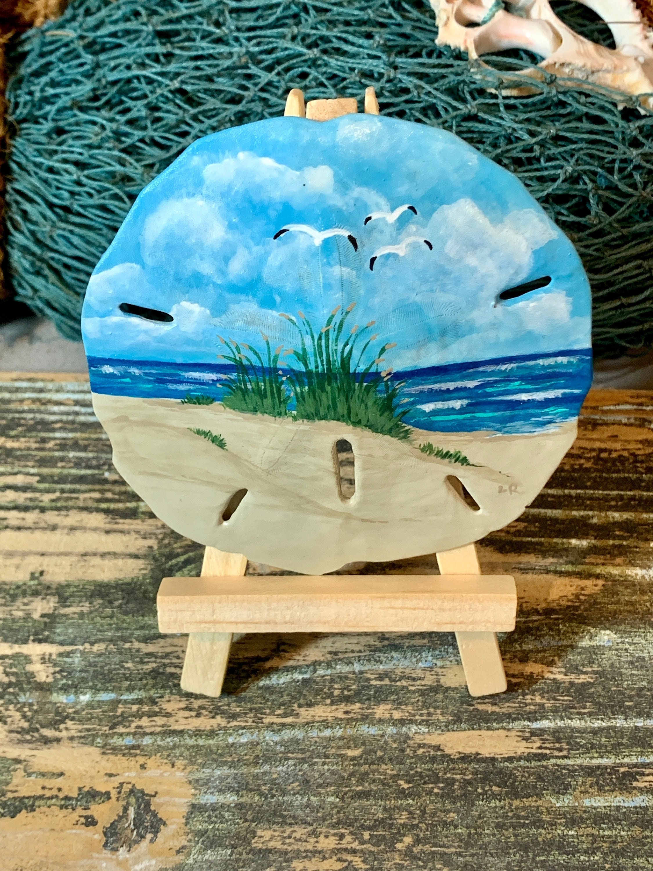 Sand Dollar Ornament, Hand Painted Sand Dollar, Coastal Christmas,  Personalized Ornament, Beach Sand Dollar, Beach Decor 