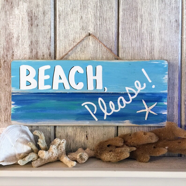 Funny Wood Beach Sign Beach Please Handpainted Pallet Sign Etsy