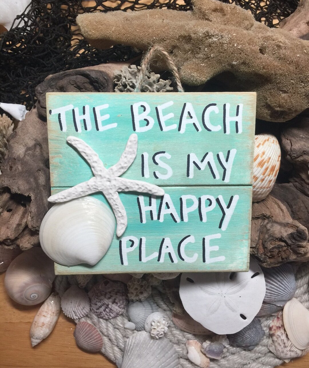 Beach Pallet Art Wooden the Beach is My Happy Place Sign, Beach Decor
