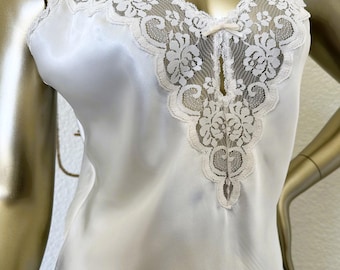 Lace Camisole, Chantilly by Maidenform, White, Size 36, Estate Find