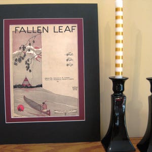 FALLEN LEAF, An Indian Love Song, Vintage Original Sheet Music, Matted to 14 x 18 inches, Copyright 1924, Music by Frederic Knight Logan