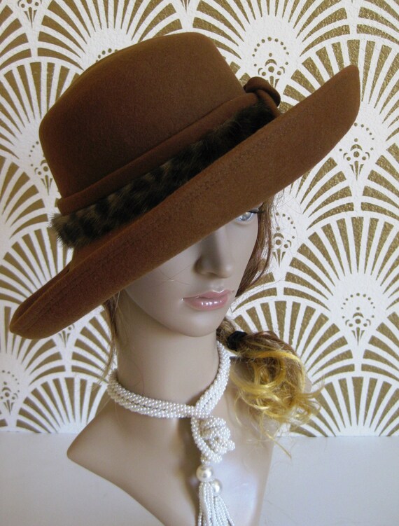 Vintage Hat, Fedora Style, Brown Felt, SAS Hat Co… - image 10