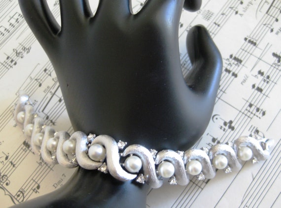 CROWN TRIFARI © Bracelet Signed, Brushed Silver T… - image 4