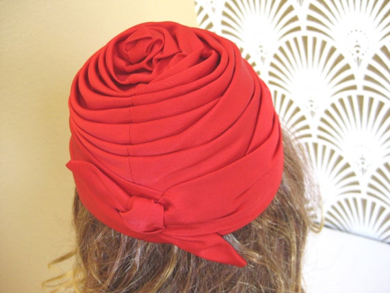 Vintage Cocktail Hat, MAXINE’S, Pleated/Wrapped S… - image 9