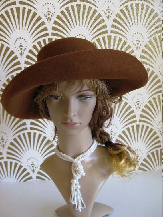 Vintage Hat, Fedora Style, Brown Felt, SAS Hat Co… - image 8