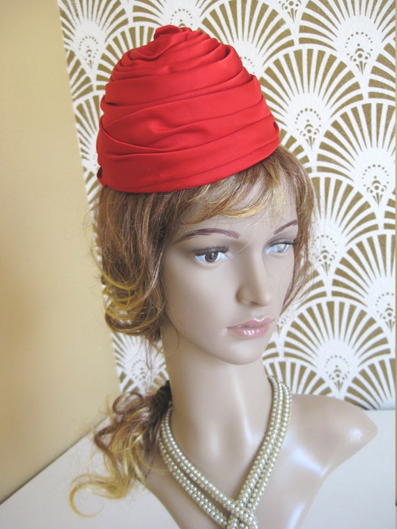 Vintage Cocktail Hat, MAXINE’S, Pleated/Wrapped S… - image 10