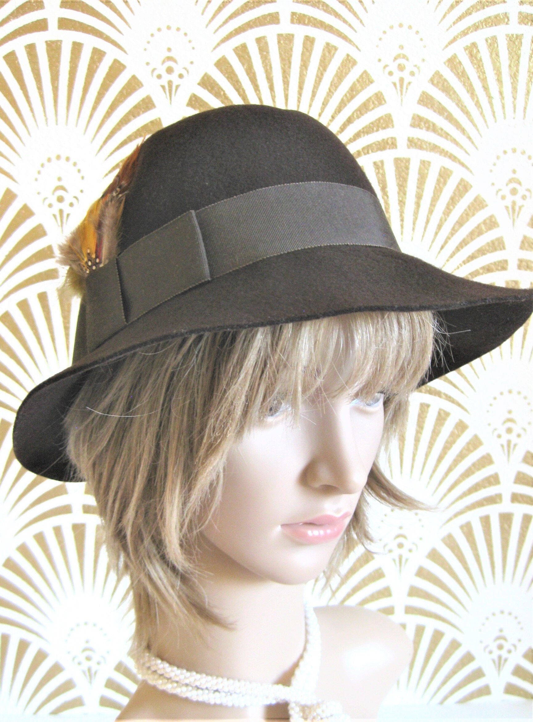 Vintage Betmar Fedora Hat: 100% Wool Felt With Feather  display picture 3